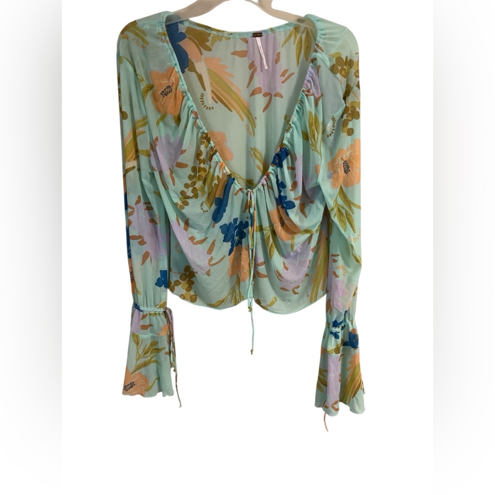 Free People Women's Floral Print Of Paradise Tie Front Crop Top
